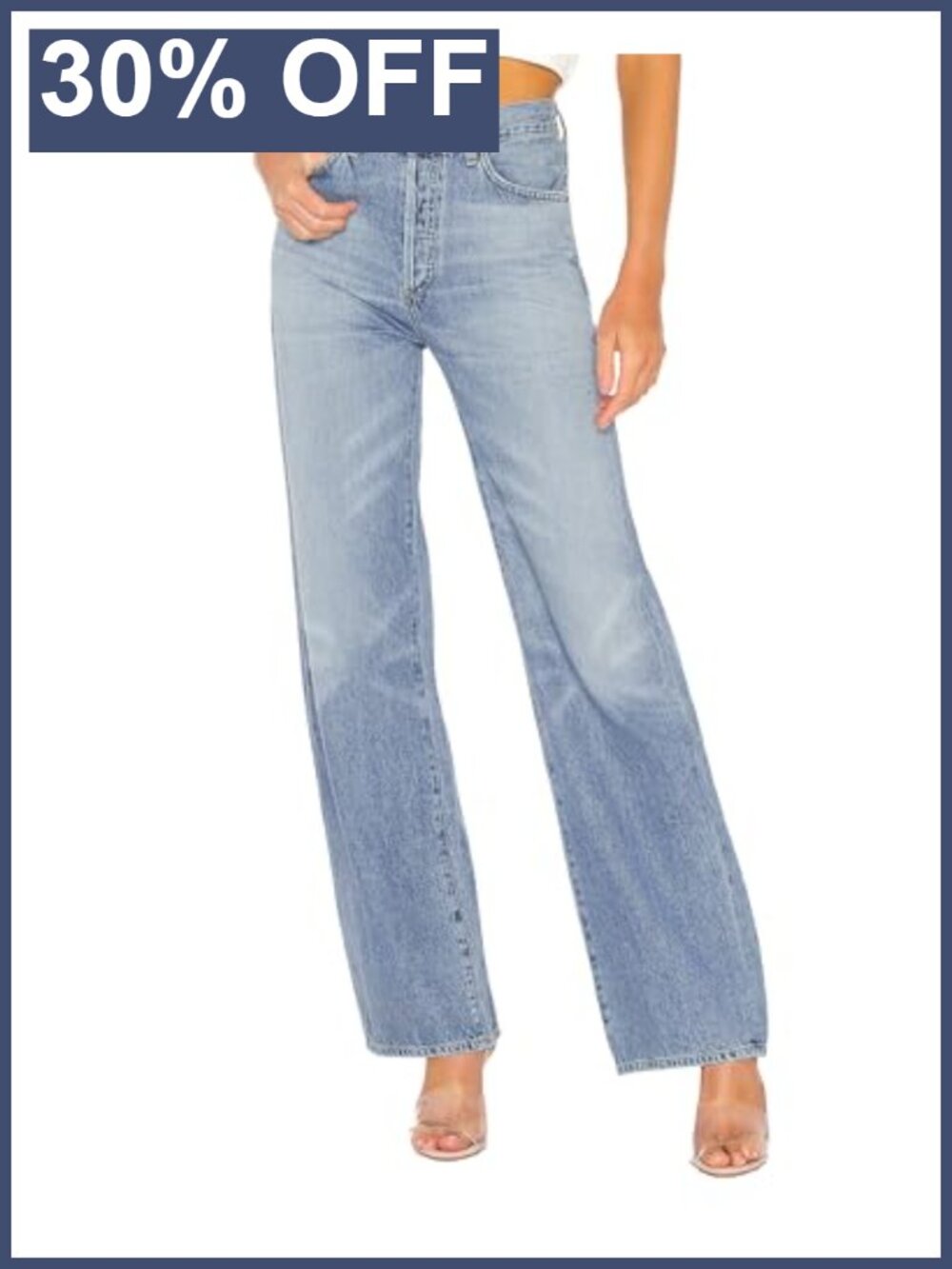 High Waisted Wide Leg Baggy Jeans with Pockets